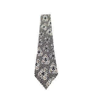 Pierre Cardin Floral Design Tie Black & White